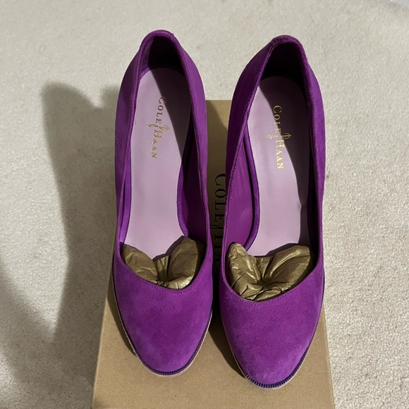 Cole Haan Lunargrand Purple Suede Pumps US 6.5 - Picture 4 of 6
